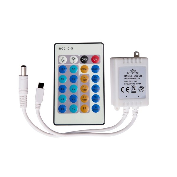12 Volt Led Controller 12 volt/ 24 volt LED controller single color 24 keys dimmer– TC24023